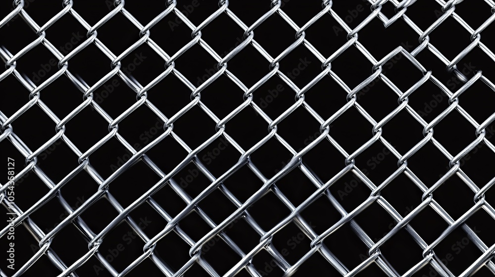 Chain-link metal fence in grid pattern, ideal for sturdy enclosures and secure constructions Chain-link metal fence in grid pattern, ideal for sturdy enclosures and secure constructions