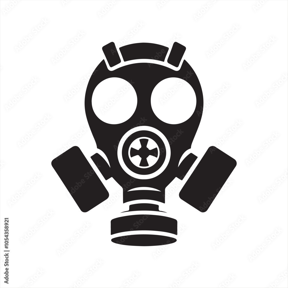 gas mask silhouette vector icon, gas mask vector, gas mask silhouette vector icon, gas mask vector,