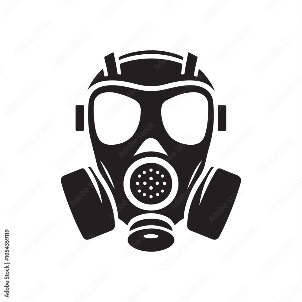 gas mask silhouette vector icon, gas mask vector, gas mask silhouette vector icon, gas mask vector,