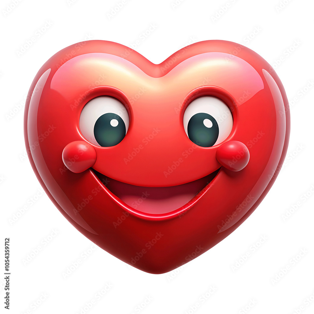 The Smiley 3d love characters with red hearts element in smiling . The Smiley 3d love characters with red hearts element in smiling .