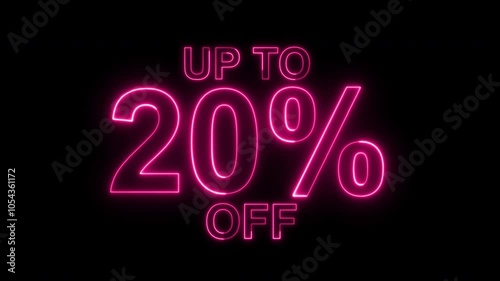 20 percent off sale discount. Up to 20% off neon light sign.