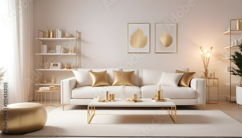 Fototapeta Naklejka Na Ścianę i Meble -  Photo interior modern design room 3d illustration