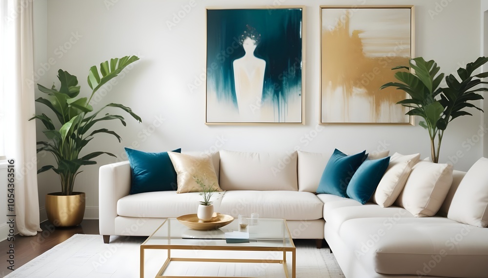 Fototapeta premium Photo interior modern design room 3d illustration