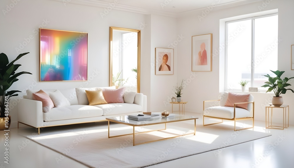 Fototapeta premium Photo interior modern design room 3d illustration