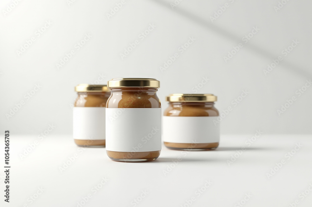 Minimalist honey jar mockup for product packaging design