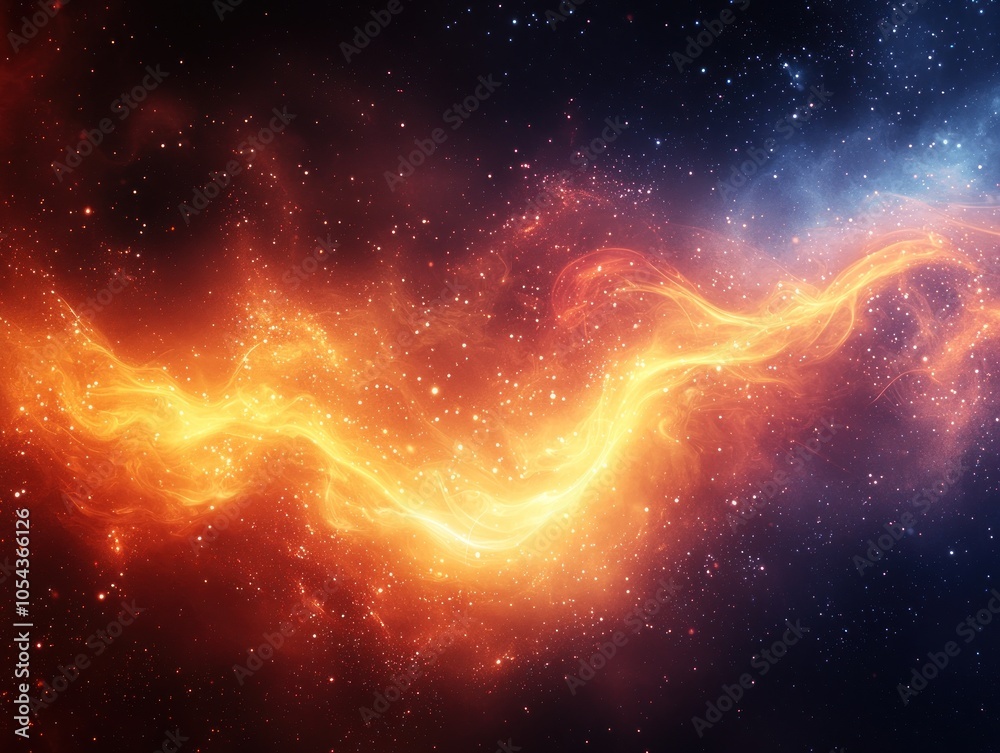 Cosmic Energy Stream Through Starry Nebula Cosmic Energy Stream Through Starry Nebula