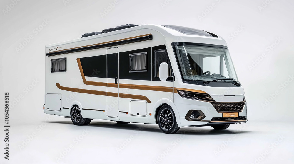 Modern Luxury Motorhome White Gold Design RV Travel Vacation Home Modern Luxury Motorhome White Gold Design RV Travel Vacation Home
