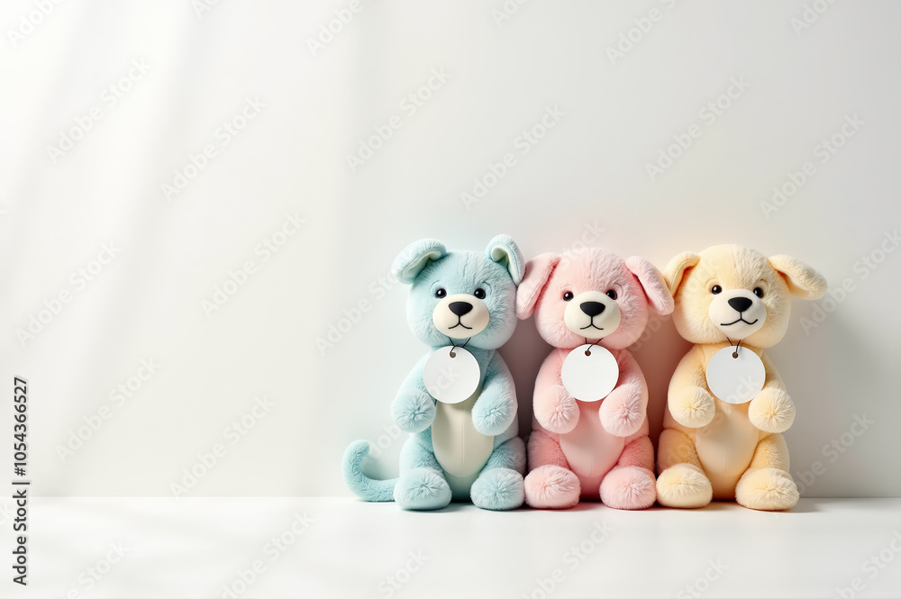 Adorable teddy bear trio for toy design and children's room decor Adorable teddy bear trio for toy design and children's room decor