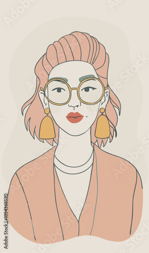 Inspiration for fashion designers: expressive vector illustration in retro style.
