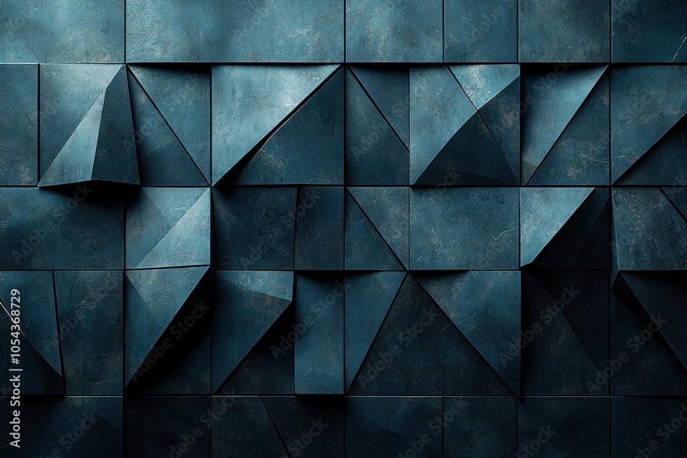 Abstract Geometric Pattern of Dark Blue Tiles Abstract Geometric Pattern of Dark Blue Tiles