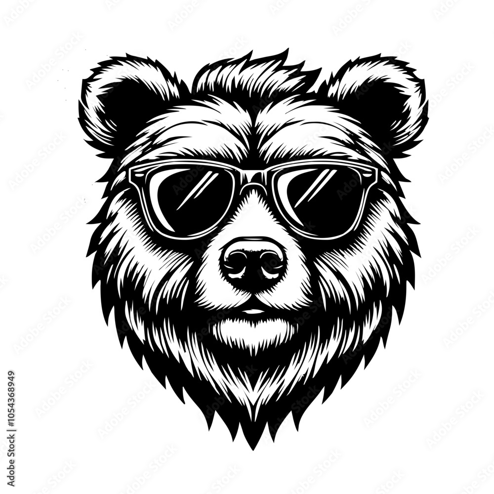 Obraz premium polar bear logo design cool sunglass vector