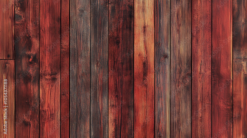 Fototapeta premium Rustic Red Wood Plank Texture Background
