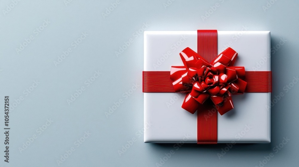 A photostock of a gift card wrapped with a red bow, isolated on a white surface. A photostock of a gift card wrapped with a red bow, isolated on a white surface.