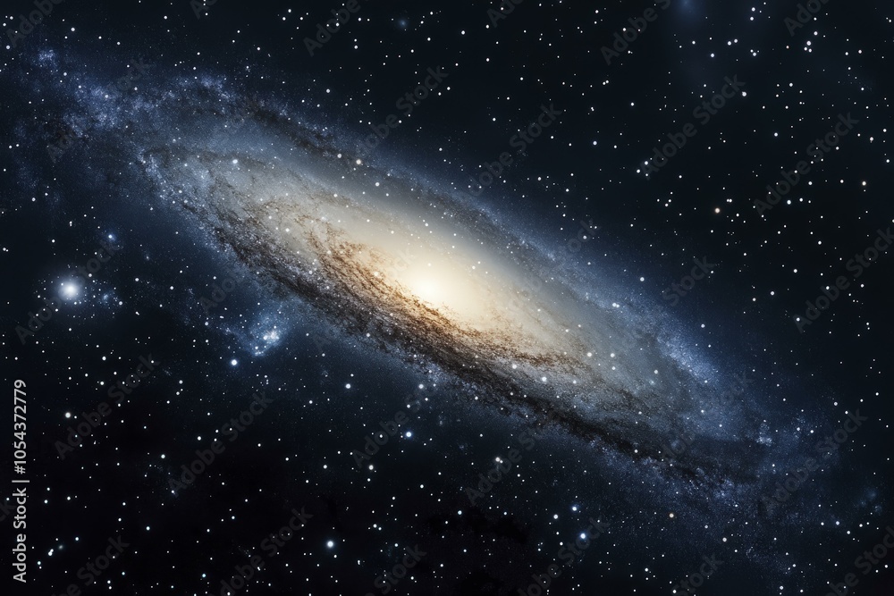 Obraz premium Spiral Galaxy in Deep Space: A Cosmic Tapestry of Stars