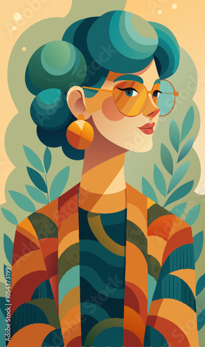 Lace details and ethnic motifs: a vector illustration of a unique woman.
