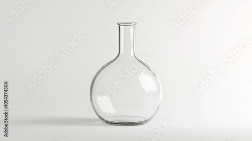 Empty Glass Round Flask Bottle for Science Lab or Home Decor