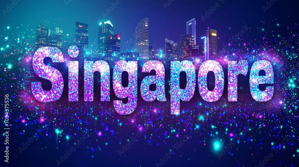 Holo Singapore City symbol art poster. Holo Singapore City symbol art poster.