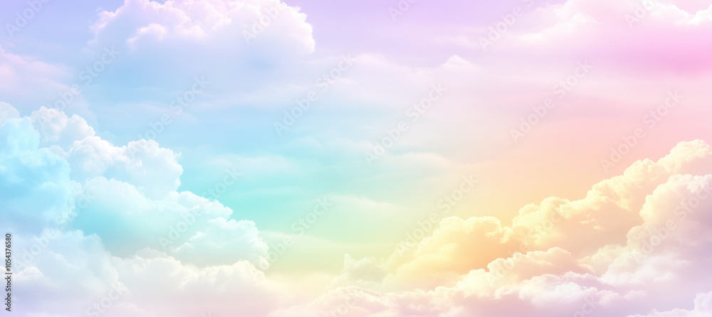 Clouds Sky in Pastel Colors Background Banner Clouds Sky in Pastel Colors Background Banner