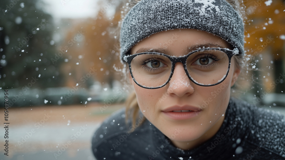 Woman Running in a Snowy Park During Winter Capturing the Joy of Outdoor Fitness Activities Woman Running in a Snowy Park During Winter Capturing the Joy of Outdoor Fitness Activities
