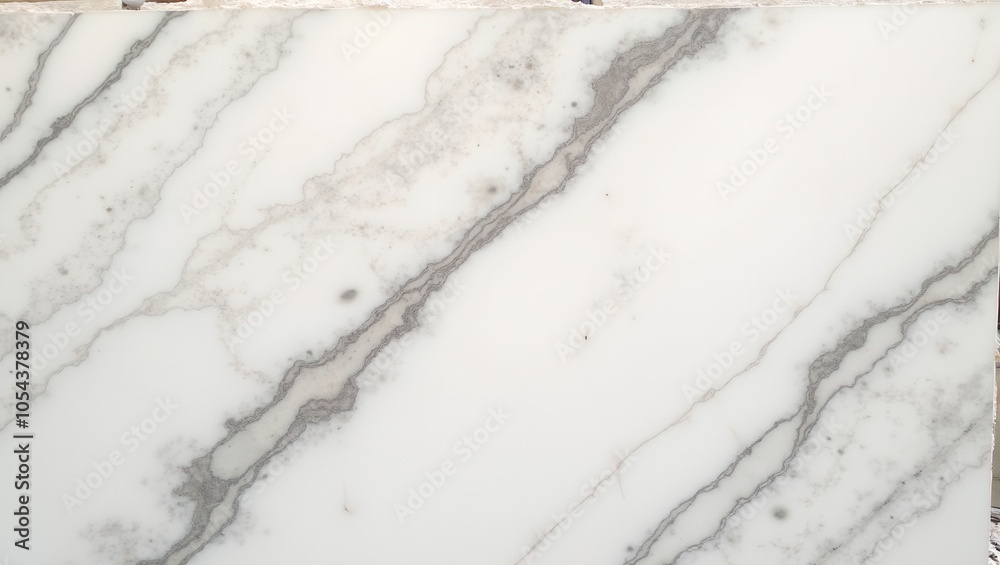 Elegant marble slab with swirling gray and white veins polished to a high sheen Elegant marble slab with swirling gray and white veins polished to a high sheen