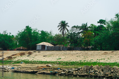 concrete cubes which serve as coastal protection from river erosion