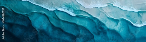 Wallpaper Mural Aerial View of Breaking Waves and Ocean Depths Torontodigital.ca