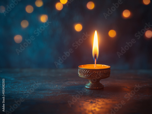 a traditional Hanukkah setting with a menorah and candles, symbolizing the Jewish Festival of Lights and its rich cultural photo