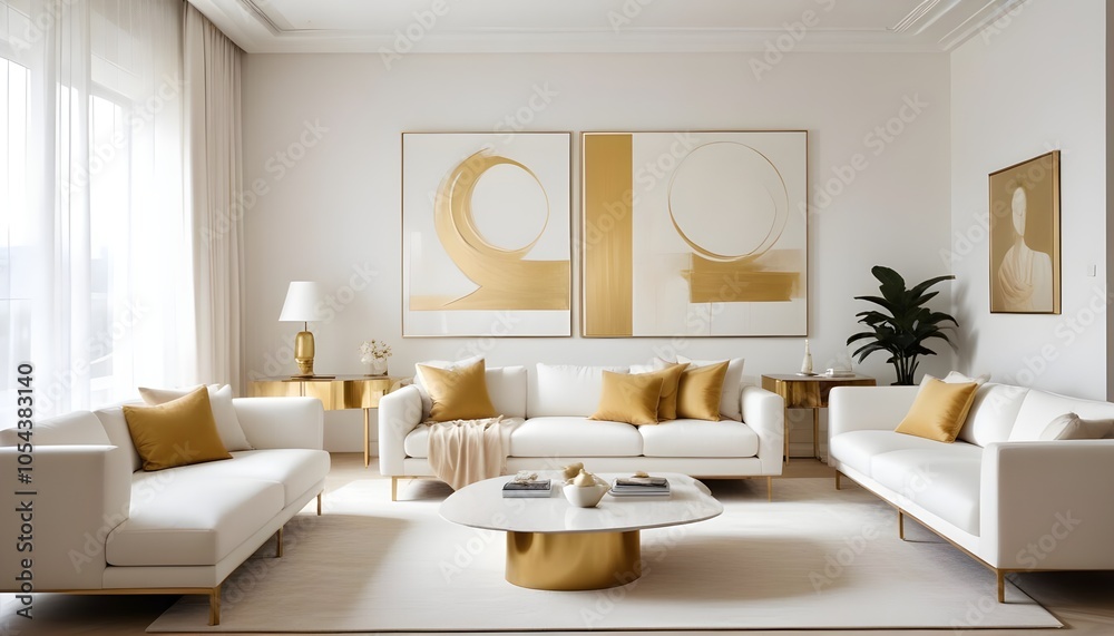 Fototapeta premium Photo interior modern design room 3d illustration