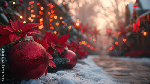 Festive decoration on the street in winter.