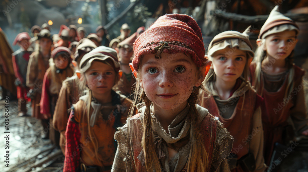 Little elves in the gift factory. Little elves in the gift factory.