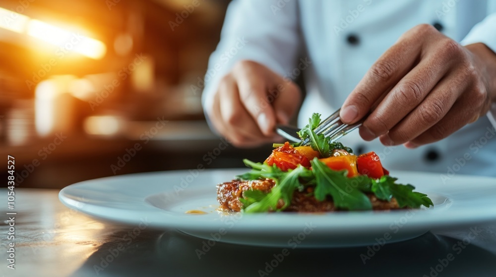 Migrant worker at a restaurant learning new culinary skills, symbolizing professional growth and adaptation in a new country Migrant worker at a restaurant learning new culinary skills, symbolizing professional growth and adaptation in a new country