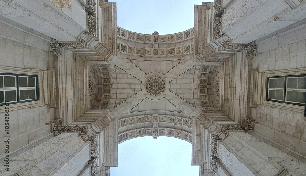 Fototapeta premium The element of the Arch of Triumph Rua Augusta in Lisbon, Portugal