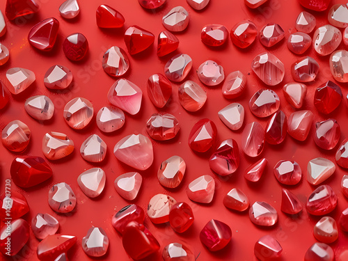 Ruby gemstones scattered For graphic design resource