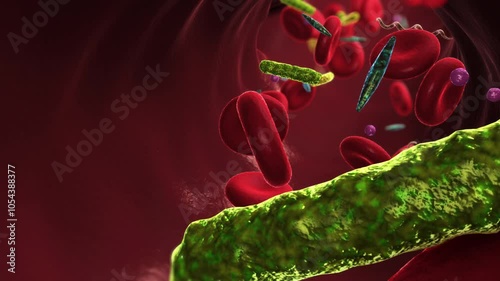Bacteria in Vessel Red Blood Cells