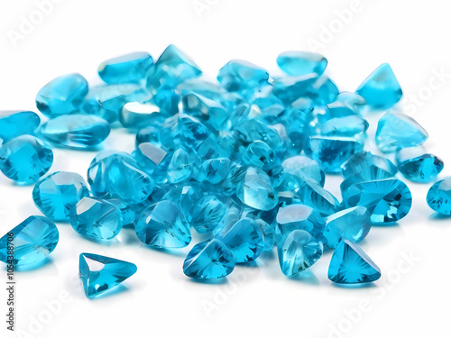 Turquoise_blue_crytal_gemstones. For graphic design resource.