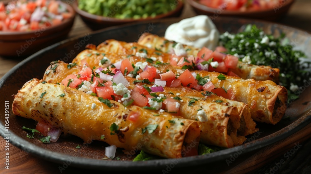 Crispy Mexican Enchiladas with Salsa and Cheese Crispy Mexican Enchiladas with Salsa and Cheese