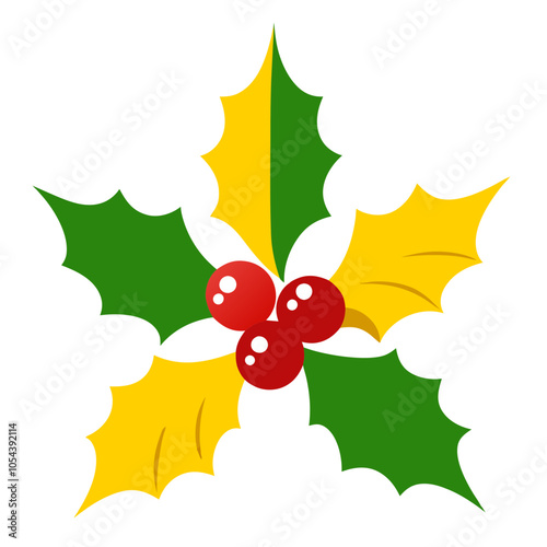 christmas holly with ribbon