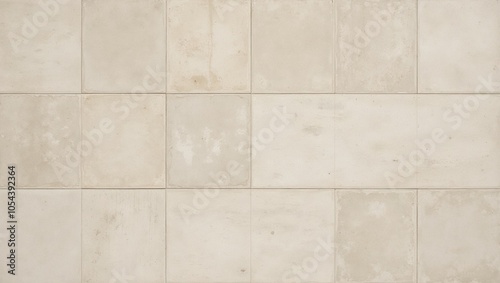 Serene minimalist wall with smooth limestone blocks in light beige