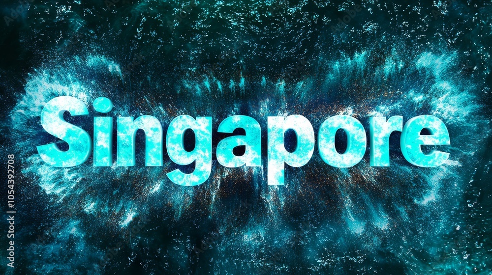 Turquoise Crystal Singapore City symbol art poster. Turquoise Crystal Singapore City symbol art poster.