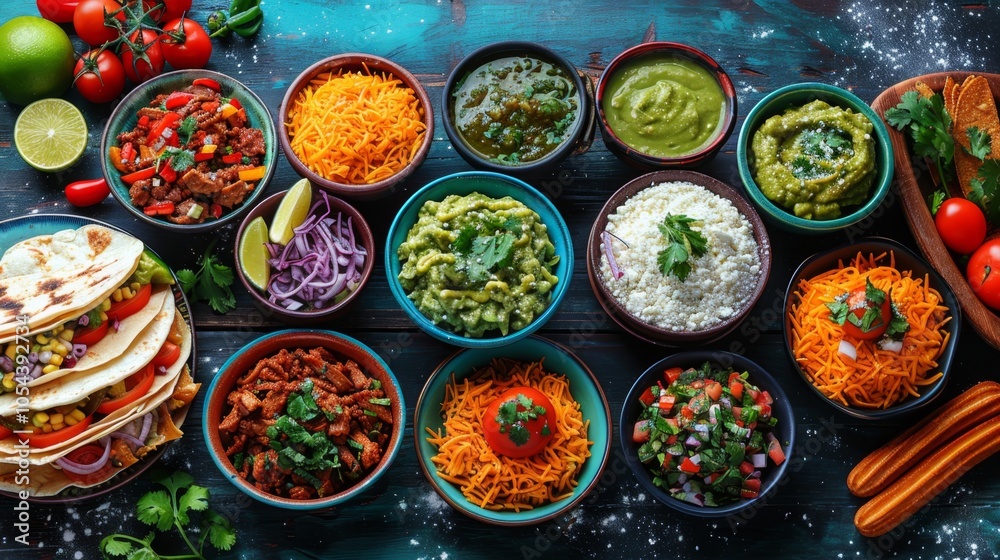 Mexican Food Feast: Tacos, Guacamole, Salsa & More
