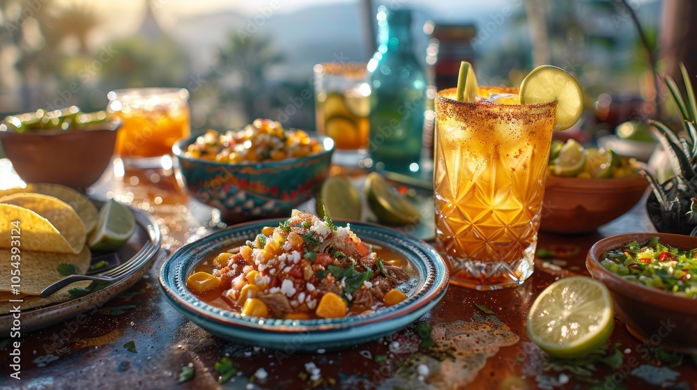 Delicious Mexican Food: Corn Salad, Salsa, and Lime Delicious Mexican Food: Corn Salad, Salsa, and Lime