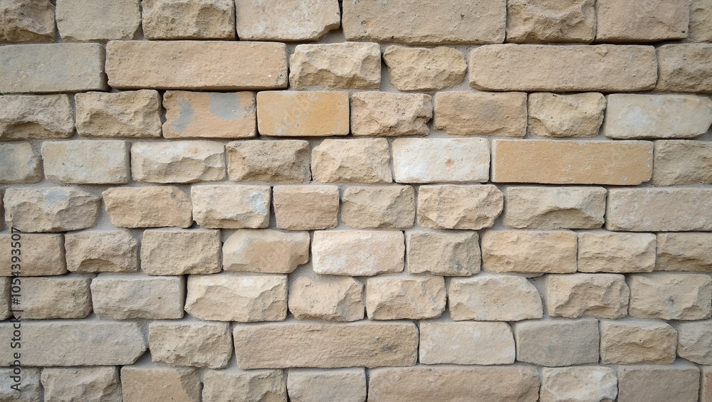 Raw rustic limestone wall in soft beige and gray hues Raw rustic limestone wall in soft beige and gray hues