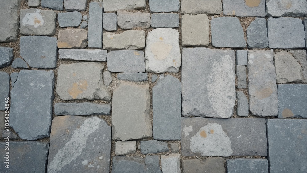 Stone paved floor with large flat gray stones fitting tightly together for a rustic look Stone paved floor with large flat gray stones fitting tightly together for a rustic look