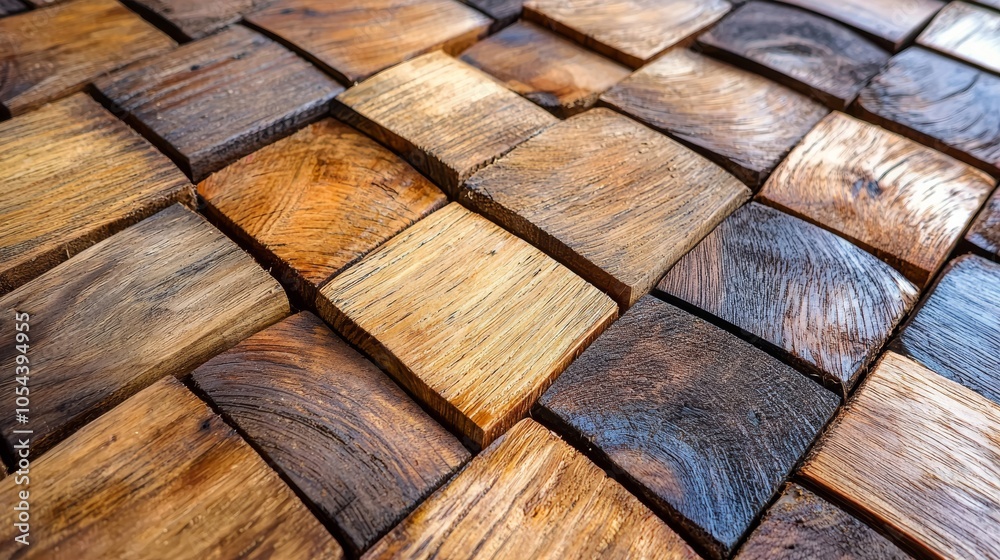 Textured Wooden Tiles in Natural Patterns Textured Wooden Tiles in Natural Patterns
