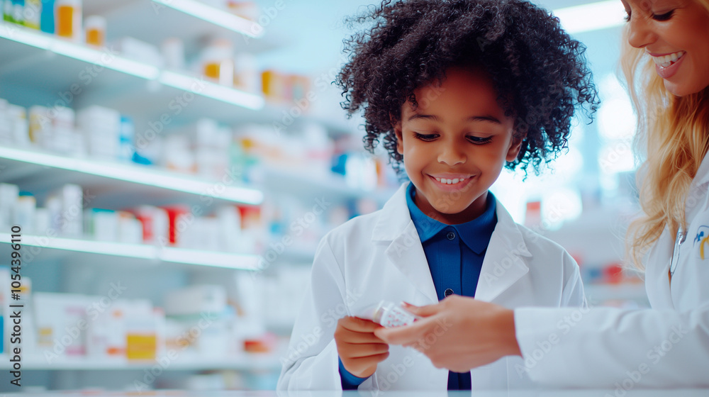 Pharmacist Educating Young Customer on Inhaler Use in Pharmacy Pharmacist Educating Young Customer on Inhaler Use in Pharmacy