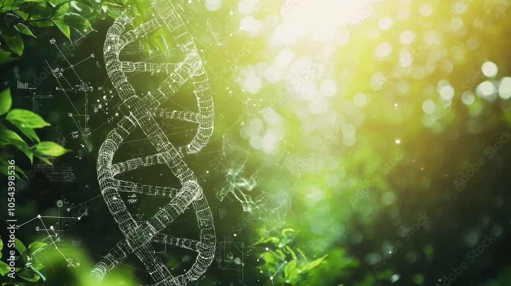 Obraz premium Fusion of Nature and DNA Science