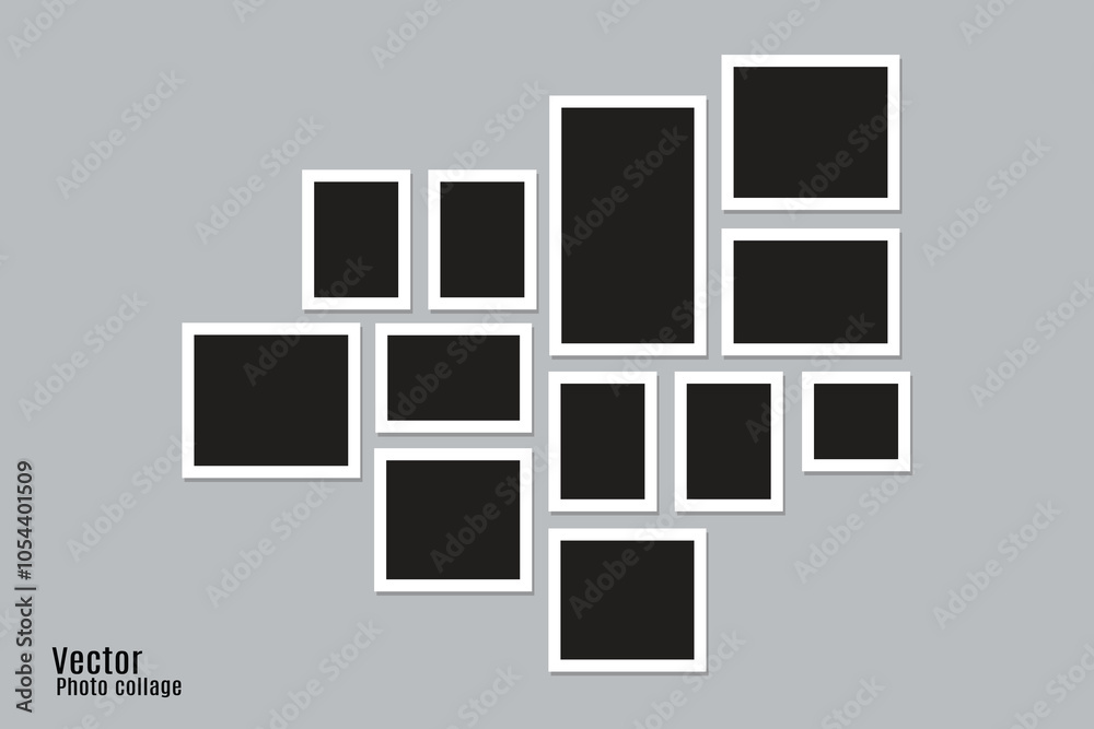 New sets of collage templates with vector illustrations New sets of collage templates with vector illustrations