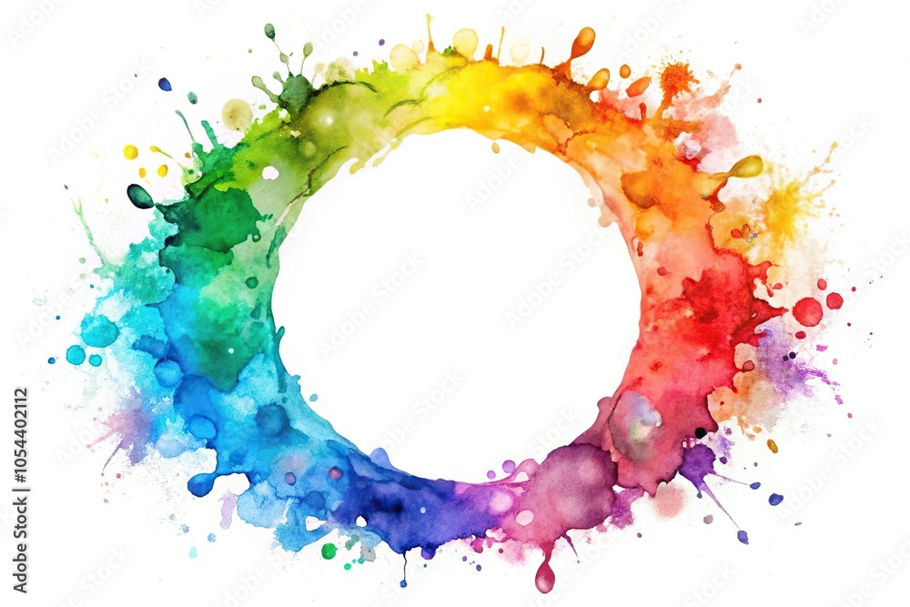 Watercolor circle splashes on white background Watercolor circle splashes on white background