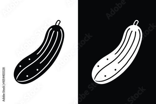 Versatile Cucumber Icons. Silhouette and Glyph Vector Designs