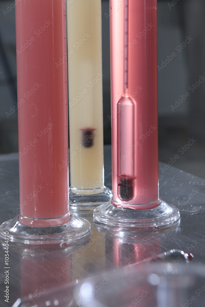 Measuring level of acidity and sugar content in wine wort. Wine production. Preparation of wine worth. Fermentation of wort. Measuring level of acidity and sugar content in wine wort. Wine production. Preparation of wine worth. Fermentation of wort.